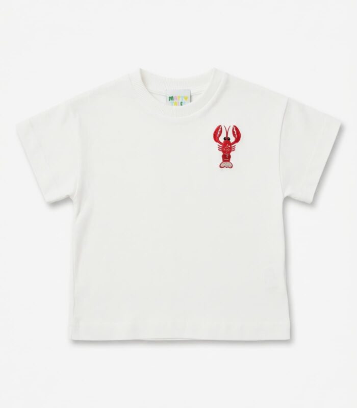 Дитяча футболка з вишивкою Lobster Matty Tales біла